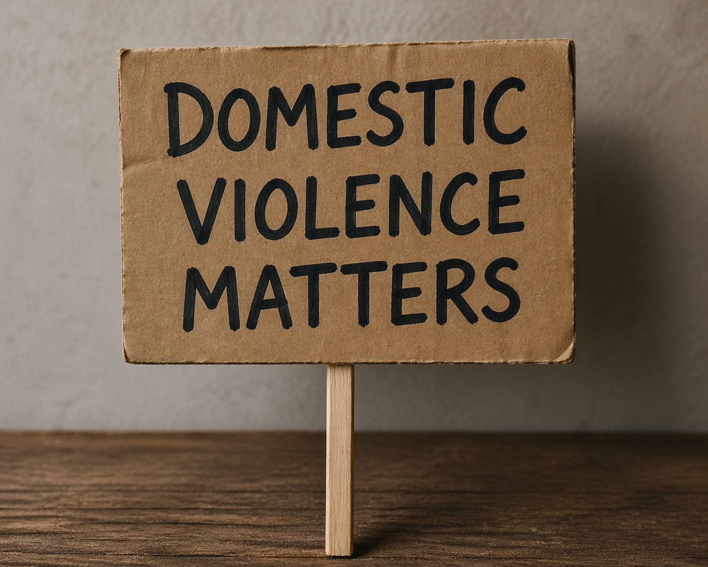 generate a realstick and write image Domestic Violence Matters without human and content